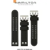 Hamilton - Khaki Navy Band-set Leder-schwarz-22/22 H690.776.116 - schwarz