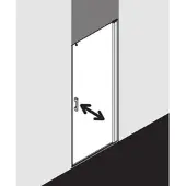 Kermi Pega Pendeltür 1-flügelig PE1WR10020VPK 100x200cm, silber hochglanz, ESG klar Clean, rechts