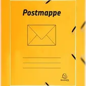 Falken 10 x Postmappe Sammelmappe DIN A4 mit Gummizügen Gelb