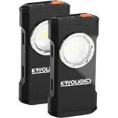 KryoLights 2er-Set Mini-LED-Taschenlampen, 7 Leucht-Modi, 300 Lumen, IP44, Akku