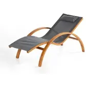 GreenYard Gartenliege aus Holz, ca. 167 x 70 x 84 cm - Natur