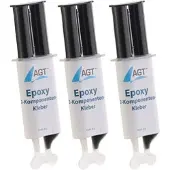 AGT Epoxy 2-Komponenten-Kleber, hohe Belastbarkeit: 23 N/mm2, 3er-Pack