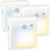 Lunartec 3er-Set-Akku-LED-Nachtlicht, Bewegungs- & Lichtsensor, 40lm