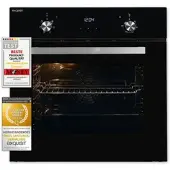 Exquisit EBE 657-2U Einbaubackofen | 59 L Backofenvolumen | Heißluft | Teleskopauszüge | Schwarz