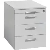 Geramöbel Rollcontainer »Lissabon« mit klassischen Schubladen grau, 43x56.6x60 cm