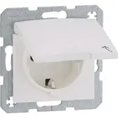 Weinmann Unterputz-Steckdose SCHUKO Berker 47518989, mit Klappdeckel polarweiß, glänzend
