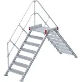 Euroline 512 Überstieg 45° 600mm Stufenbreite 2x7 Stufen Alu gerieft