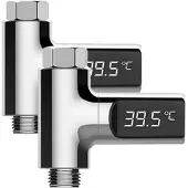 BadeStern 2er-Set Armatur-Thermometer, LED-Display 360° drehbar, 0-100 °C