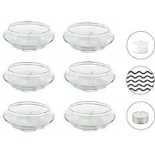 Edzard 6er-Set Schwimm-Teelichthalter Iris, mundgeblasenes Glas, Durchmesser 8 cm, Höhe 4 cm