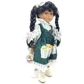 Topline handgemachte Porzellanpuppe Mädchen schwarzhaarig 32cm Sammle...
