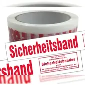 VEPATIM 36x Packband Klebeband 50mmx66m low noise weiß-transparent mit Aufdruck SICHERHEITSBAND