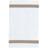 Feiler Handtücher Exclusiv mit Chenillebordüre Gästetuch 30x50 cm | kiesel - braun