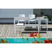 Jan Kurtz Outdoor Tisch Quadrat Hpl-Schichtstoff zementoptik / natur eloxiert 60x90