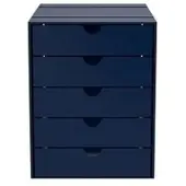 USM United Soft USM Inos, Schubladenkasten, 5 Schubladen, geschlossen Stahlblau