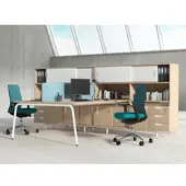 Rbuta Schreibtisch Doppelarbeitsplatz BG-Line mit Aktenschrank