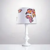 Fifi Studio Tischlampe Weltkarte Blumen Groß