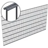 Voss.garden Doppelstabmattenzaun 6/5/6, 255x143cm - Gitterzaun, anthrazit