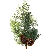 Christmas Decoration Künstlicher Tannenzweig 53cm mit Tannenzapfen Farnzweige Kunstzweige Dekozweige