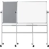 BI-Office Drehbares Board 120x90cm, lackierte Stahl- und graue Filzoberfläche