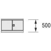 Bito Flügeltüren B 1000 mm x H 500 mm, lichtgrau