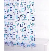 RIDDER Duschvorhang Folie Retro ca. 180x200 cm, semitransparent-blau, 100% PEVA