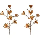 Creativ Green künstliche Pflanze Magnolie, 104 cm, altgold, 2er Set
