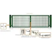 FA-Bausysteme Doppelflügeltor Moosgrün 4000 x 800 mm