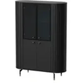 Möbel Kraft Vitrine ¦ schwarz ¦ Maße (cm): B: 112 H: 155