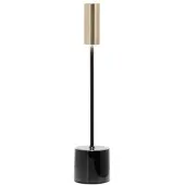 Zafferano - Carolina LED wiederaufladbare dimmbare Touch-Tischlampe - glänzendes Schwarz und gebürstetes Messing