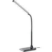 Lunartec Dimmbare LED-Schreibtischlampe 6 W mit Schwanenhals, schwarz