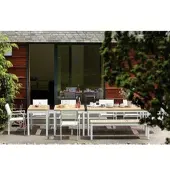 Jan Kurtz Outdoor Tisch Quadrat Teak / natur eloxiert 120x120