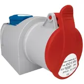 Doktorvolt CEE-Kombi Wanddose 32A IP44 400V 6h 5polig vorverdrahtet mit Klappdeckel Wandverteiler