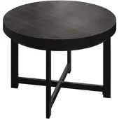 GGM Möbel BO | Bistro Tisch | Ø80xH54cm | 50mm | Schwarzer Rand | Wenge/ Schwarz