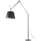 Artemide - Tolomeo Mega Stehleuchte mit Dimmer, Satinschirm Ø 36 cm, alusilber / schwarz