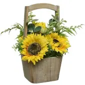 MARELIDA Sonnenblumen im Topf Kunstblumen Topfpflanze Dekoblumen H: 31cm gelb