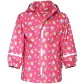 Playshoes Regenjacke mit abnehmbarer Kapuze Sterne, pink, 104