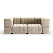 AMBIVALENZ Curt Modulcouch mit Armlehne JET Grau / Beige