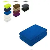EXKLUSIV HEIMTEXTIL Frottee Spannbettlaken Doppelpack Rundumgummizug 200 x 220 cm Royalblau