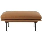 Muuto - Outline Sofa Pouf, schwarz / Refine Leder cognac
