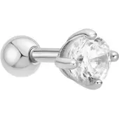 Ania Haie - SINGLE EARRING - SPARKLE ROUND BARBELL - silver