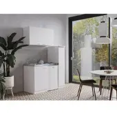 Respekta Küche Miniküche Singleküche Küchenzeile Pantry Weiß Levin 130 cm