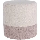 Wellhome - 'Boucle' Hocker Ø35cm beige mit hellrosa
