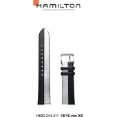 Hamilton - Ventura Band-set Leder-schwarz/silber-18/16-xs H690.244.311 - schwarz
