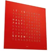 Qlocktwo Earth 45 Steel Series Red Pepper White Englisch
