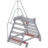Euroline 512 mobiler Überstieg 60° Stufenausführung Stahl Gitterrost Stufenbreite 1000mm 6 Stufen