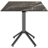 Restootab - Klappbarer Outdoor Tisch Nemo anthrazit 70x70cm Dekor Marmor royal