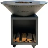 Grill'Chic brasero classique acier 103 gris anthracite double cuve
