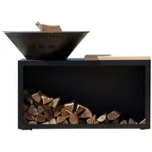 Grill'Chic traditioneller Feuerkorb Stahl 83 schwarz Doppelwanne