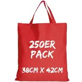 TEXXILLA Baumwolltasche Mehrpack Classic mit zwei kurzen Henkeln, Rot, rot