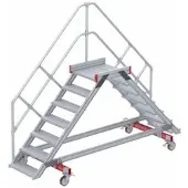 Euroline 512 mobiler Überstieg 45° Stufenausführung Alu gerieft Stufenbreite 600mm 7 Stufen